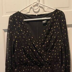 DKNY Black Dress with Gold Accents